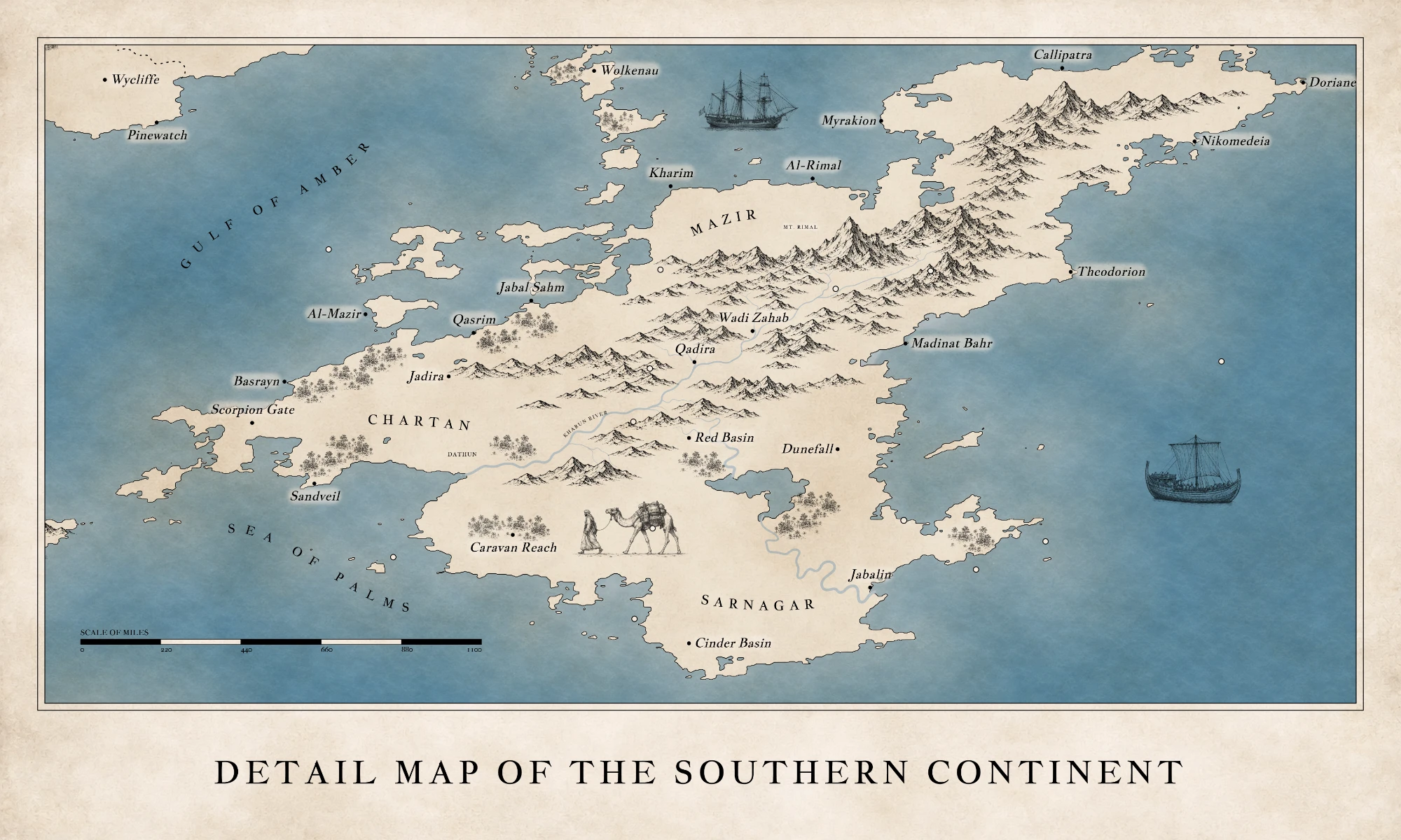 Detailed regional fantasy map created with Nova Terra's zoom tools